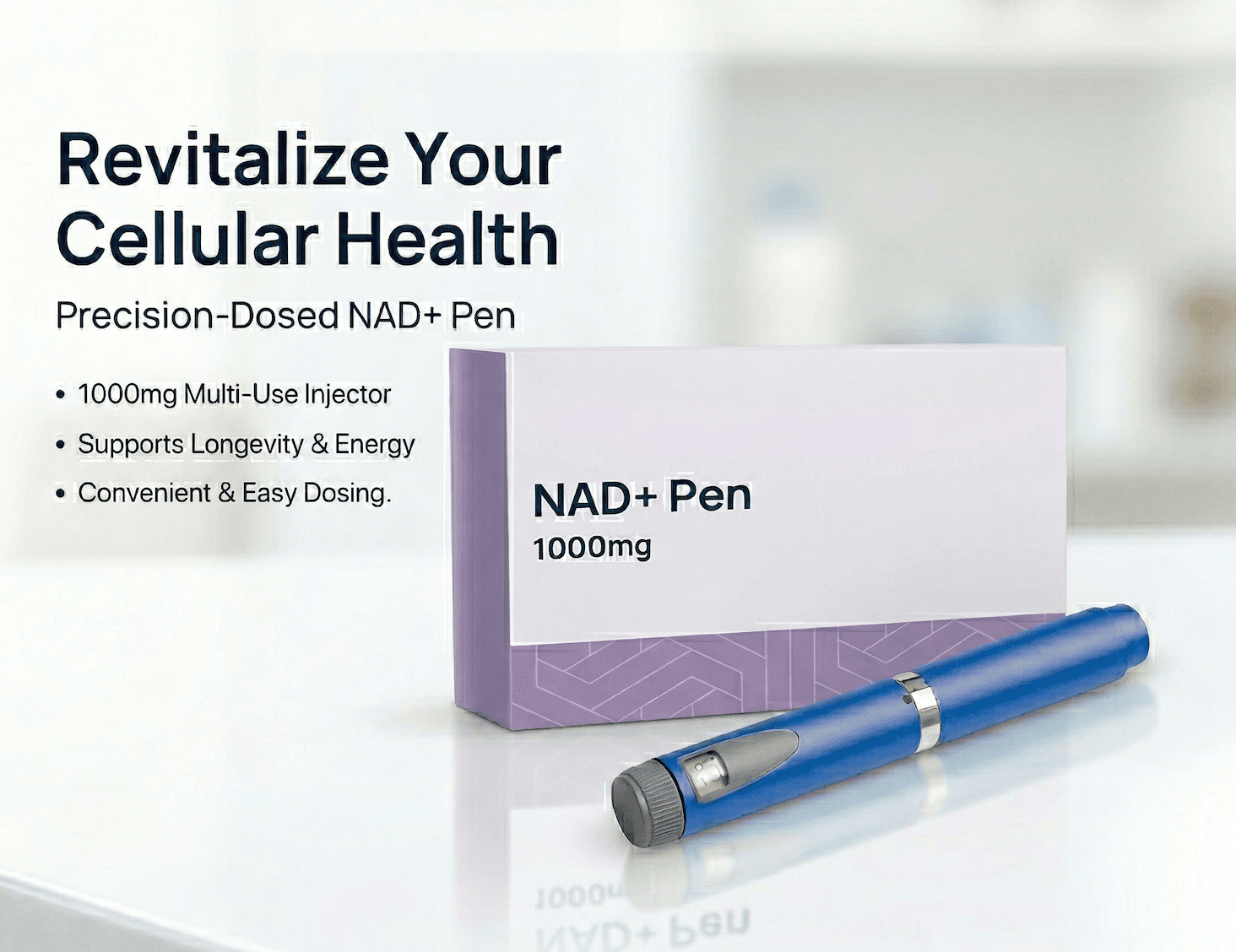 B4C19 NAD+ Pen 1000mg packaging and injector pen